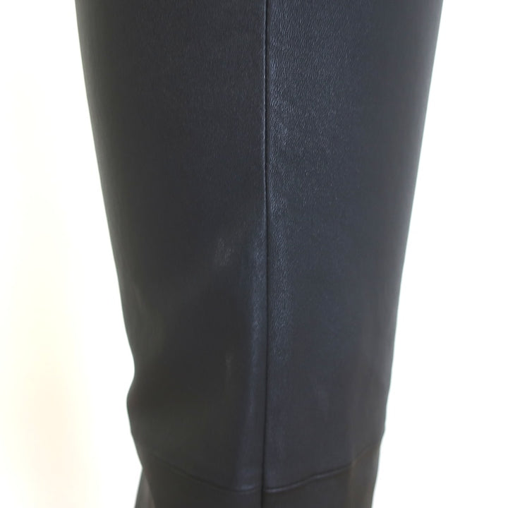 Theory Kick 5-Pocket Flared Stretch Leather Pants Black Size 8 NEW