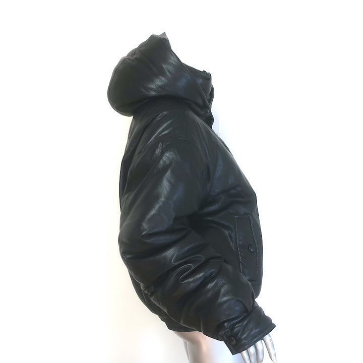Nanushka Duy Vegan Leather Padded Bomber Jacket Black Size Small NEW