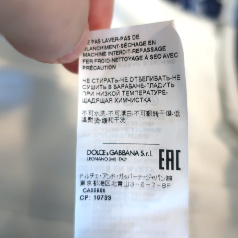 Dolce &amp; Gabbana Track Jacket Navy/White Majolica Print Cady Size 36