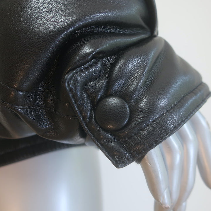 Nanushka Duy Vegan Leather Padded Bomber Jacket Black Size Small NEW