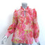 LoveShackFancy Blouse Ronalda Pink Floral Print Cotton-Silk Size Extra Small