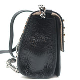 Jimmy Choo Rebel Soft Mini Crossbody Bag Black Studded Crinkled Leather NEW