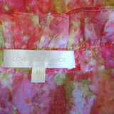 LoveShackFancy Blouse Ronalda Pink Floral Print Cotton-Silk Size Extra Small