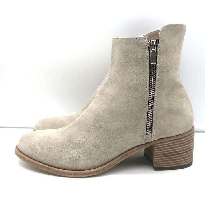 Officine Creative Denner Side-Zip Ankle Boots Taupe Suede Size 40 NEW