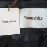 Nanushka Duy Vegan Leather Padded Bomber Jacket Black Size Small NEW