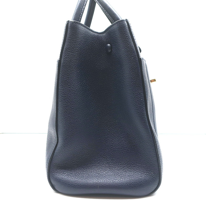 Chanel 17C Neo Executive Small Shopper Tote Navy Leather Shoulder Bag