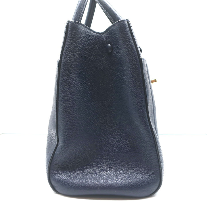 Chanel 17C Neo Executive Small Shopper Tote Navy Leather Shoulder Bag