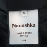 Nanushka Duy Vegan Leather Padded Bomber Jacket Black Size Small NEW