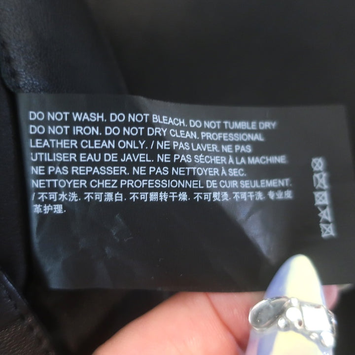 Theory Kick 5-Pocket Flared Stretch Leather Pants Black Size 8 NEW