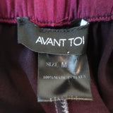 Avant Toi Hand-Painted Silk Palazzo Pants Raspberry Size Medium