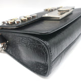 Jimmy Choo Rebel Soft Mini Crossbody Bag Black Studded Crinkled Leather NEW