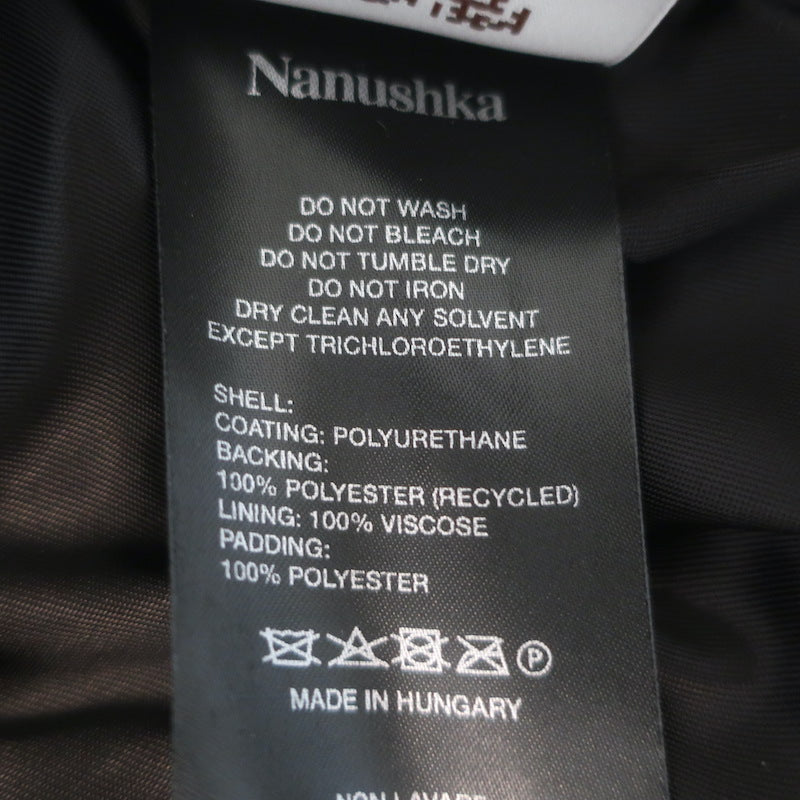 Nanushka Duy Vegan Leather Padded Bomber Jacket Black Size Small NEW