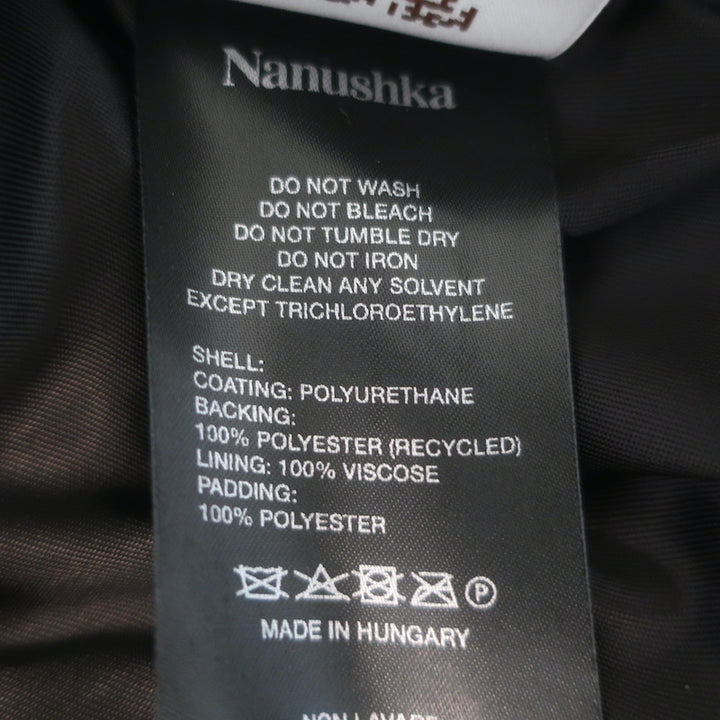 Nanushka Duy Vegan Leather Padded Bomber Jacket Black Size Small NEW