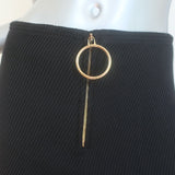 Celine Zip-Front Wide Leg Pants Black Ribbed Wool Size 38