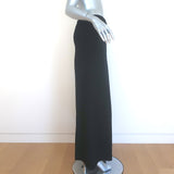 Celine Zip-Front Wide Leg Pants Black Ribbed Wool Size 38