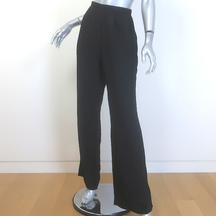 ANINE BING Aden Crinkled Plisse Pants Black Size Medium