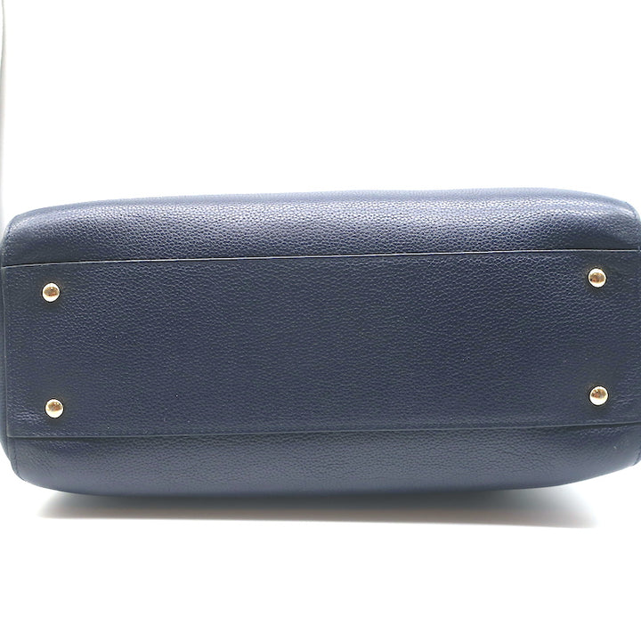 Chanel 17C Neo Executive Small Shopper Tote Navy Leather Shoulder Bag