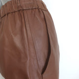 Dusan Leather Carrot Pants Brown Size Small