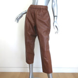 Dusan Leather Carrot Pants Brown Size Small
