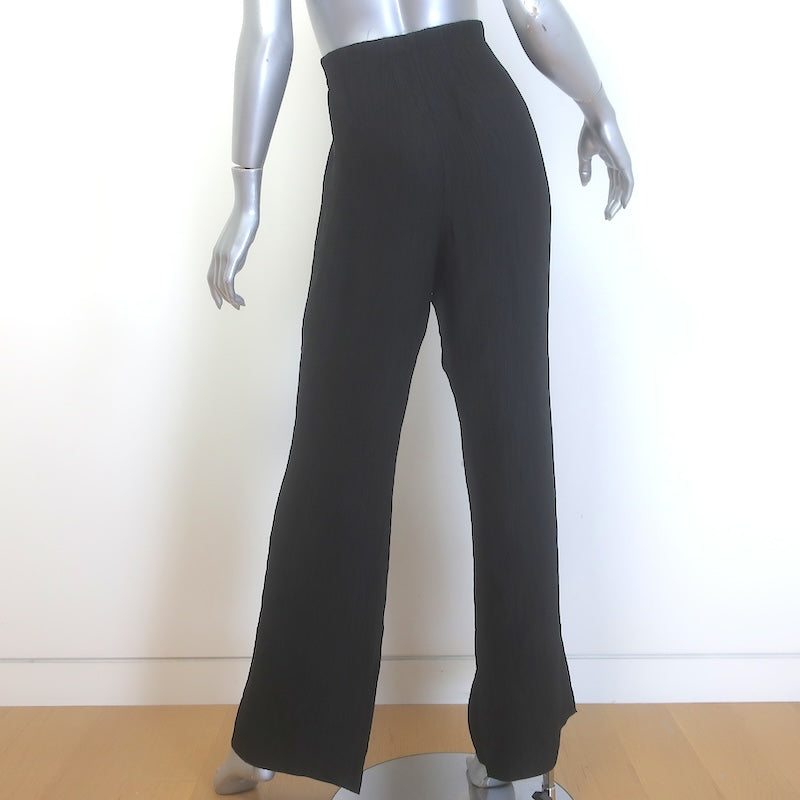 ANINE BING Aden Crinkled Plisse Pants Black Size Medium