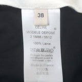 Celine Zip-Front Wide Leg Pants Black Ribbed Wool Size 38