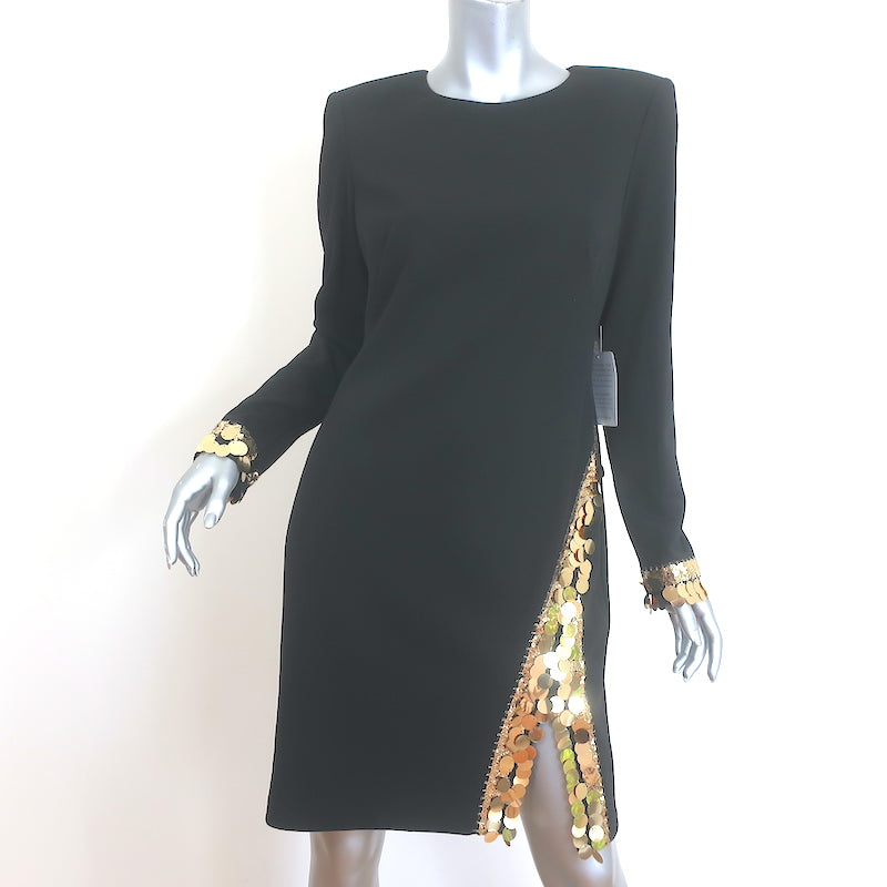Vince Camuto Sequin-Trim Long Sleeve Mini Dress Black Scuba Crepe Size Celebrity Owned Vince Camuto Sequin-Trim Long Sleeve Mini Dress Black Scuba Crepe Size Celebrity Owned