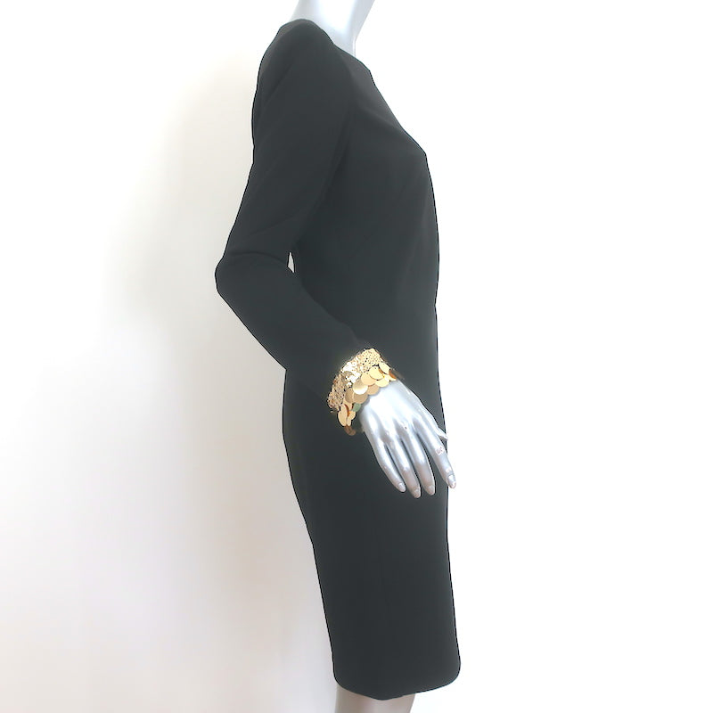 Vince Camuto Sequin-Trim Long Sleeve Mini Dress Black Scuba Crepe Size 10 NEW