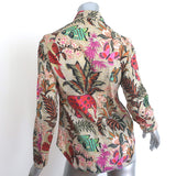 Etro Butterfly Floral Print Shirt Multicolor Cotton Size 40 Long Sleeve Top