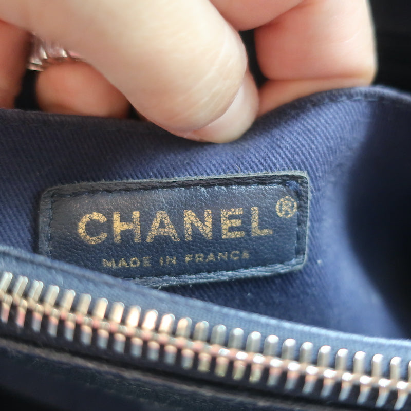 Chanel 17C Neo Executive Small Shopper Tote Navy Leather Shoulder Bag