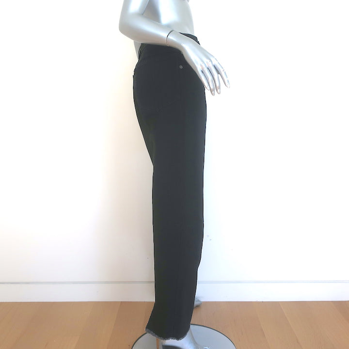Celine Ankle-Slit Straight Leg High Rise Jeans Black Denim Size 40