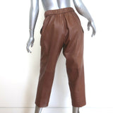 Dusan Leather Carrot Pants Brown Size Small