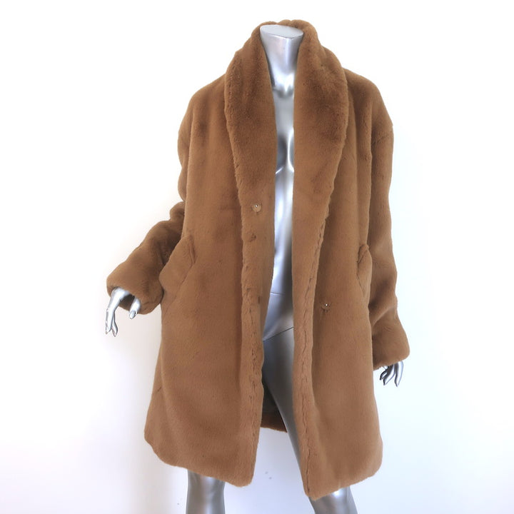 Rag &amp; Bone Bijou Belted Faux Fur Coat Camel Size Small