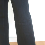 Celine Ankle-Slit Straight Leg High Rise Jeans Black Denim Size 40