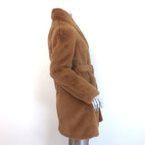 Rag & Bone Bijou Belted Faux Fur Coat Camel Size Small