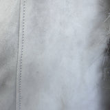 Artico Fox Fur-Trimmed Hooded Shearling Coat Gray Suede Size 44