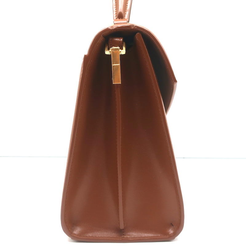 Saint Laurent Cassandra Medium Top Handle Bag Leather-Trim Canvas Crossbody NEW