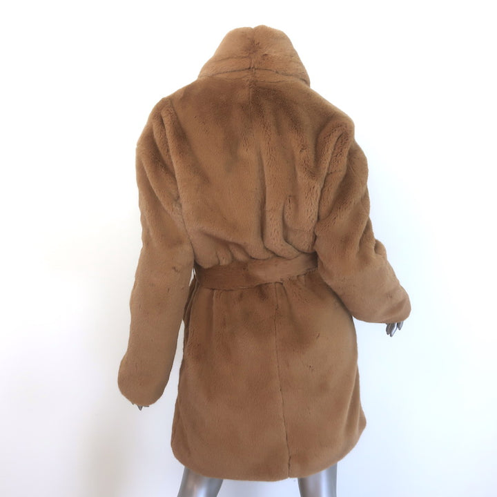 Rag &amp; Bone Bijou Belted Faux Fur Coat Camel Size Small