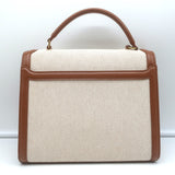 Saint Laurent Cassandra Medium Top Handle Bag Leather-Trim Canvas Crossbody NEW