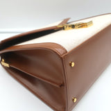 Saint Laurent Cassandra Medium Top Handle Bag Leather-Trim Canvas Crossbody NEW