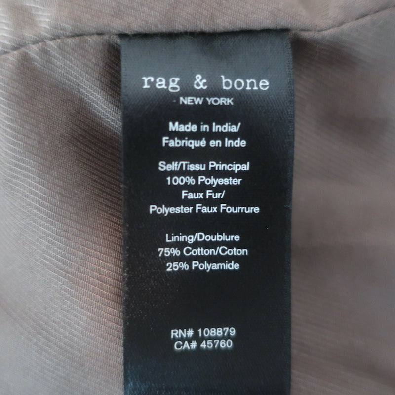 Rag &amp; Bone Bijou Belted Faux Fur Coat Camel Size Small