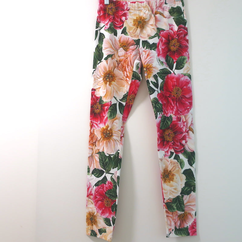 Dolce &amp; Gabbana Kids Tracksuit Rose Print Jacket &amp; Leggings Set Size 11/12