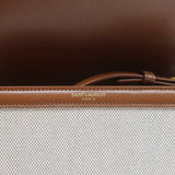 Saint Laurent Cassandra Medium Top Handle Bag Leather-Trim Canvas Crossbody NEW
