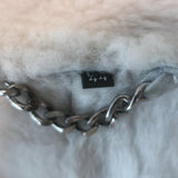 Artico Fox Fur-Trimmed Hooded Shearling Coat Gray Suede Size 44