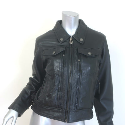 Harley-Davidson Nevada Leather Vented Motorcycle Jacket Black Size Small