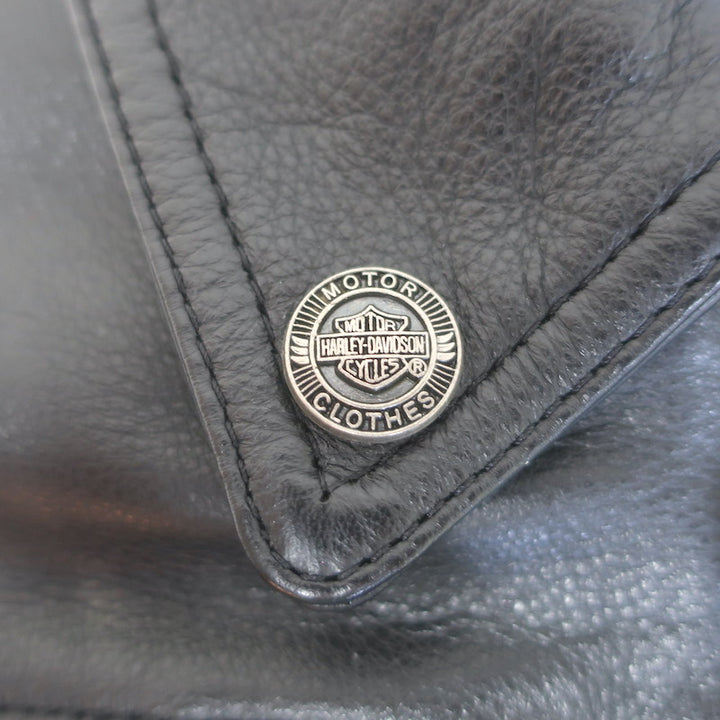 Harley-Davidson Nevada Leather Vented Motorcycle Jacket Black Size Small
