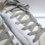 Golden Goose Superstar Snake-Embossed Sneakers White Leather Size 36