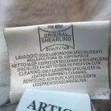 Artico Fox Fur-Trimmed Hooded Shearling Coat Gray Suede Size 44