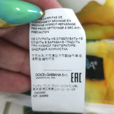 Dolce & Gabbana Rose Print Tapered Trousers White/Yellow Silk Twill Size 46