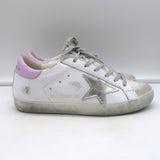 Golden Goose Superstar Snake-Embossed Sneakers White Leather Size 36