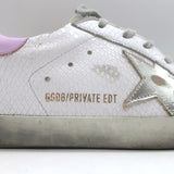Golden Goose Superstar Snake-Embossed Sneakers White Leather Size 36